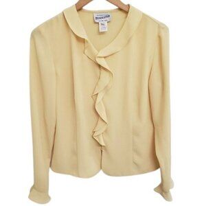 Pendleton Yellow Ruffle Button Down Blouse Minimalist Sz 6